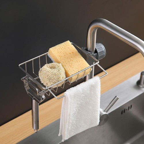 NEW Sink Faucet Hanging Drain Rack Kitchen Bathroom Storage Shelf Organizer - Picture 18 of 26