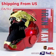 AUTOKING Iron Man MK5 Helmet 2.0 VER. 1:1 Wearable Voice ABS Gold Mask US Ship