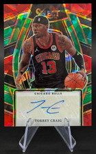 2023-24 Torrey Craig #SSS-TCP Select Red & Green Ice Prizm Auto Bulls & Nuggets