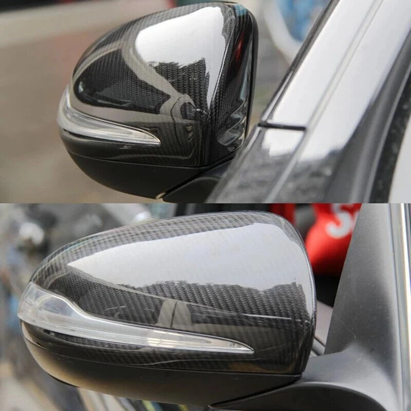 For Mercedes-Benz W205 W253 W222 Real Carbon Fiber Mirror Cover Cap Assemblies - Image 4 of 4