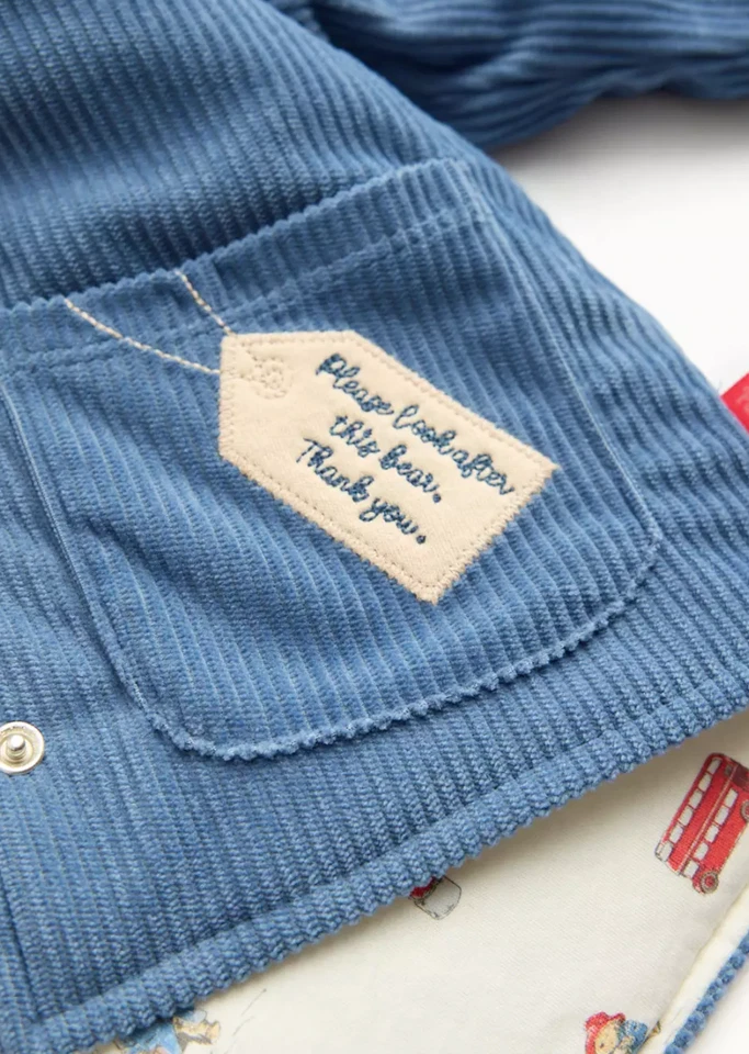 Baby  Boys Blue Ribbed Paddington Bear Coat  12/18 Months - Image 2 of 2