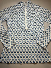 J Crew Long Sleeve Rash Gaurd Shirt Size Medium Children  s Blue Floral Print
