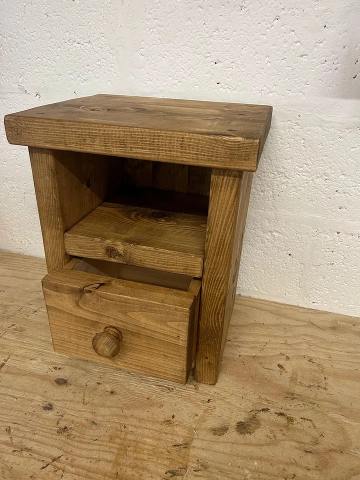 Pair of Handmade Solid Wood Bedside Cabinet with Draws X 2 - Image 3 of 4