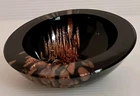 V Nason C Murano Venitian Avventurina Black & Copper Glass 3.5" Slanted Round