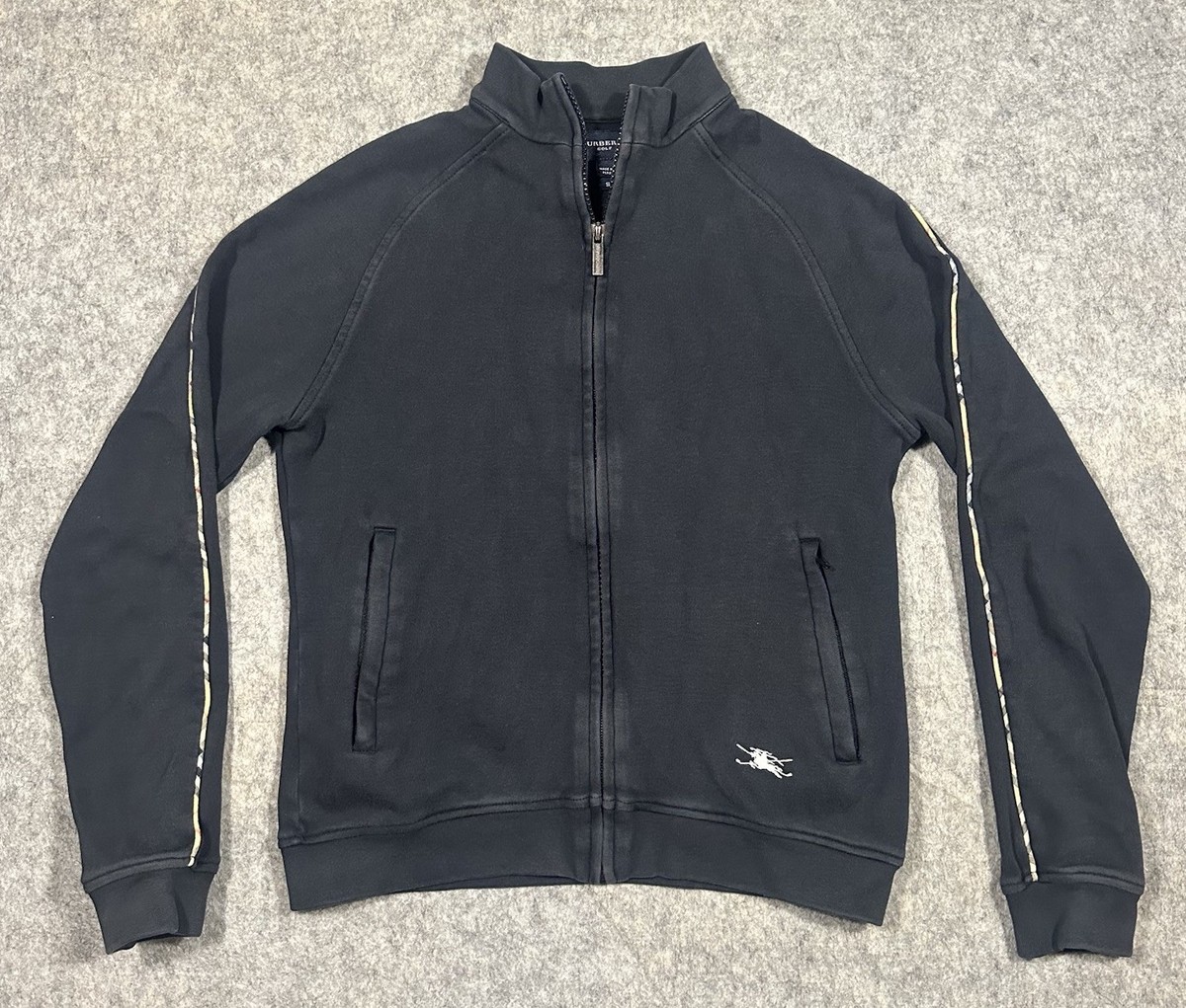 Burberry Golf Jacket Youth S Black Boys Full Zip Faded Nova Check