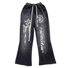Sweatpants Men Women Hellstar Black Streetwear Winter Cotton Pants Dark