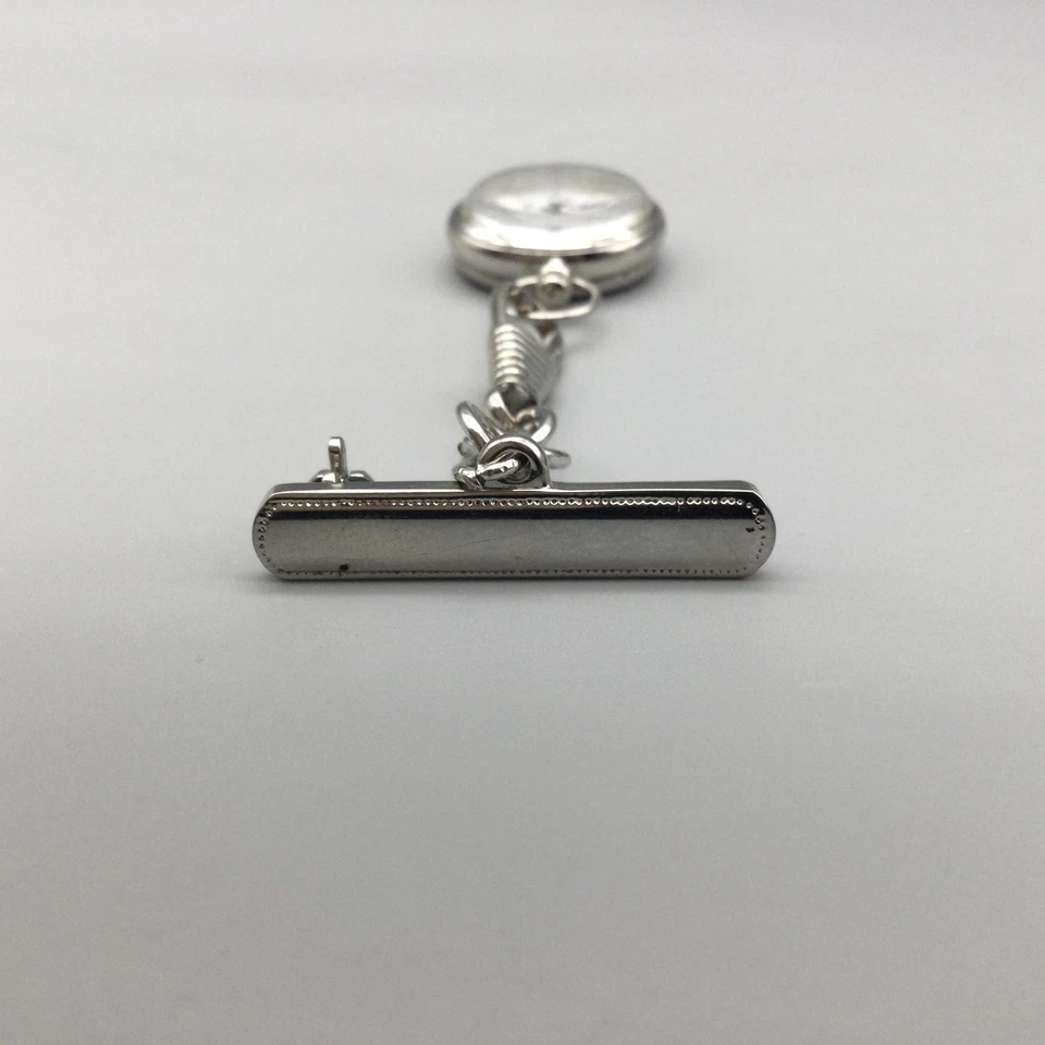 Reloj Enfermera Colibri 23mm Clip-On Cadena Tono Plata Batería Nueva Foto 4 de 4