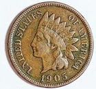 Indian Head Penny"1"Coin Lot 1905 *VERY NICE *FULL LIBERTY* $FREE SHIPPING$ #685