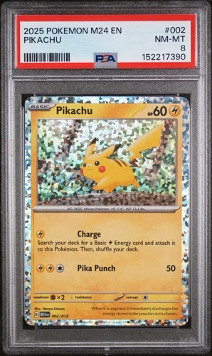 2024 Pikachu Holo Foil Pokémon TCG Card M24EN McDonald's Promo PSA 8 NM-MT