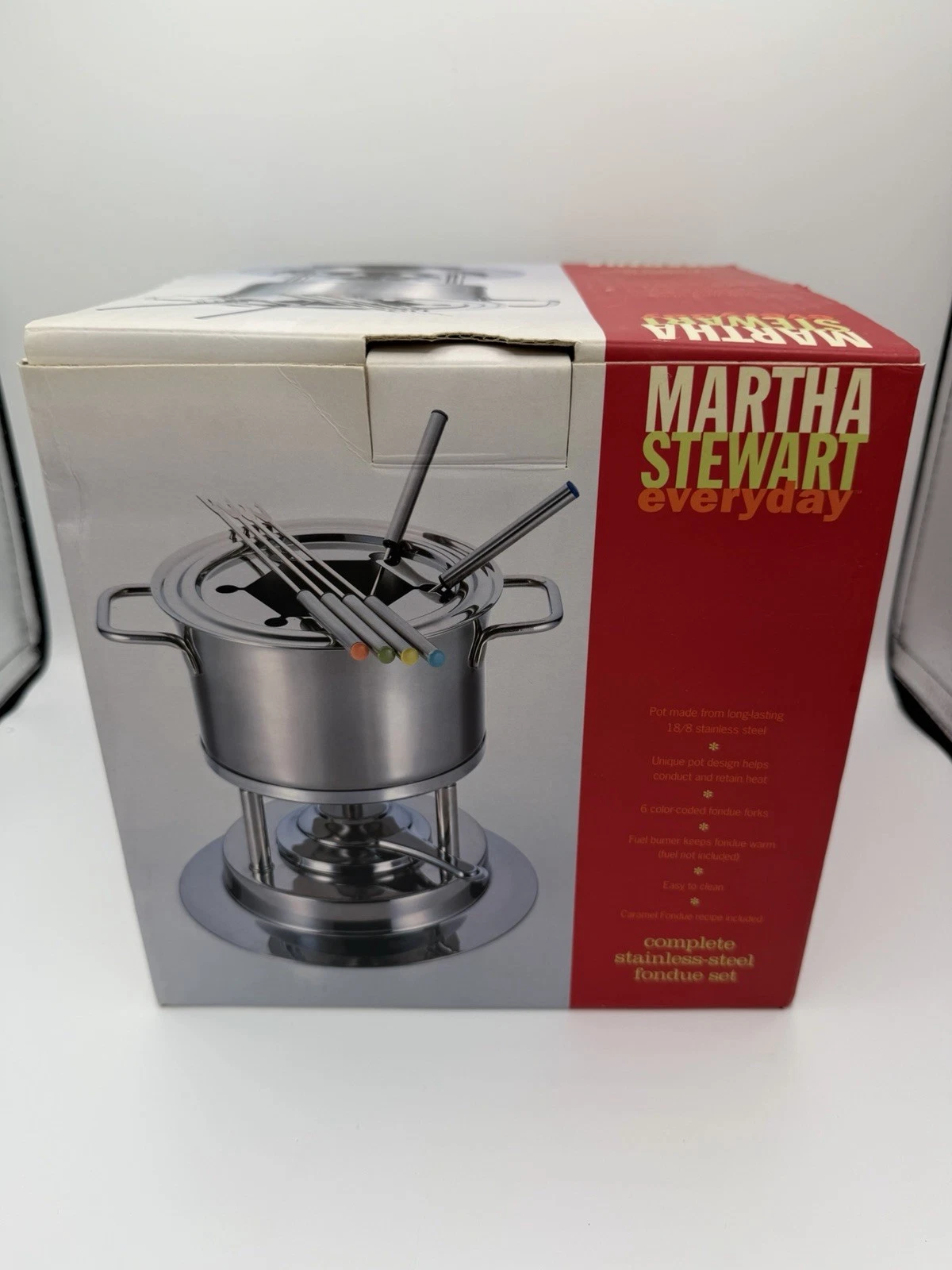 Martha Stewart Fondue Set Stainless Steel 2 qt Kitchen Dining Home Gadget NEW
