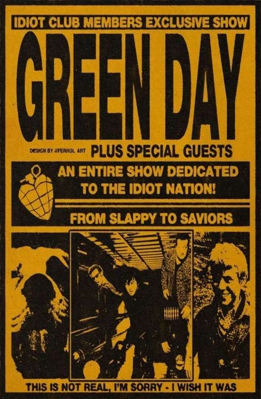 Green Day 2025 Tour Poster with Special Guest