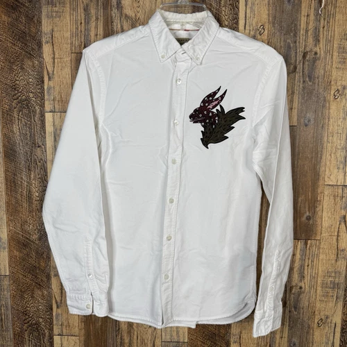 Camicia BURBERRY London England uomo XS manica lunga bianca abito casual