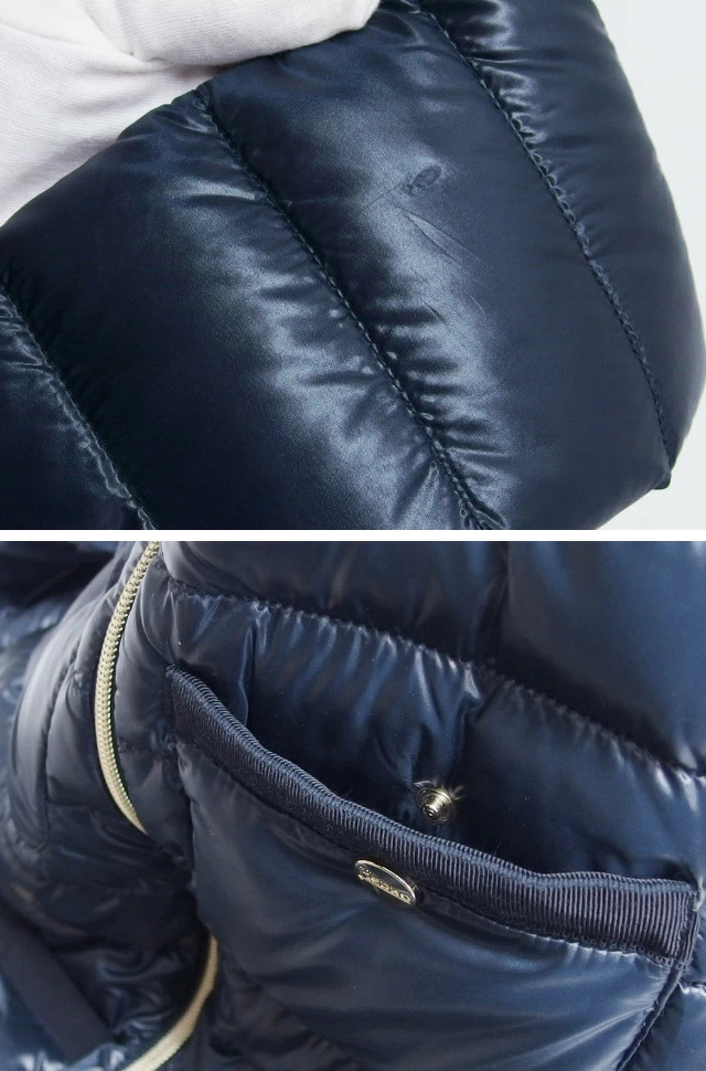 Herno Collarless Nylon Down Jacket Dark Blue M Si… - image 8