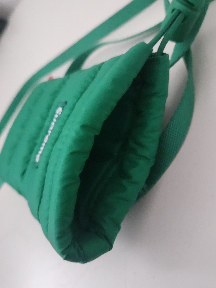 FW22 Supreme puffer neck pouch green water resistant bag