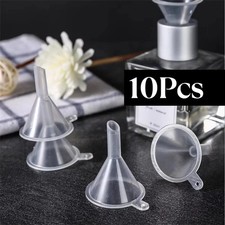 10x Mini Plastic Funnel Oil Filling Bottle Transfer Liquid Small Clear Funnel