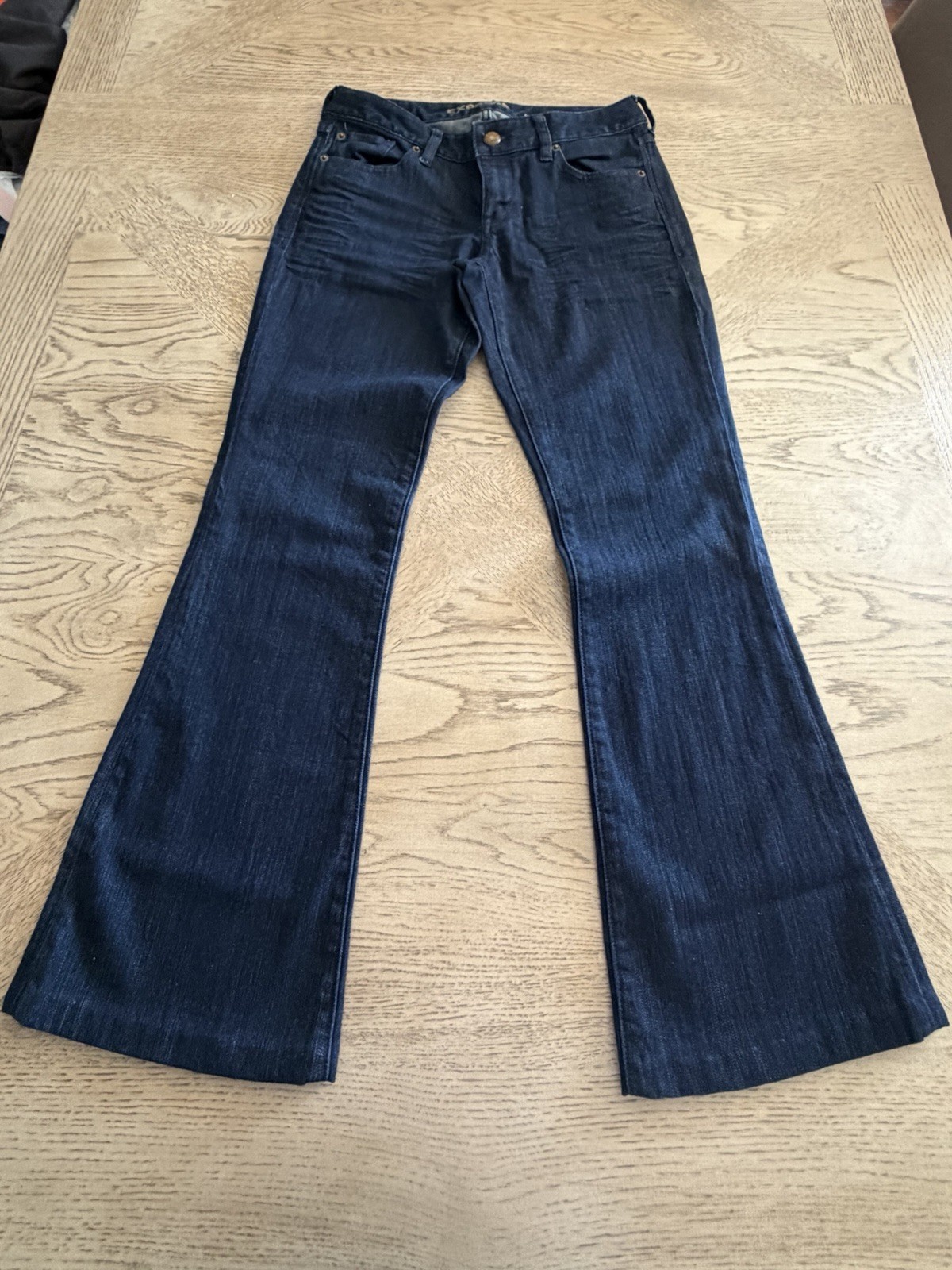 Dark Blue Stretch Zip Button 5-pocket Size 1