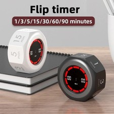 Flip Timer Mini Visual Timer 90-Minute 7 Preset Gravity Timer for Office Kitchen