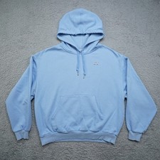 Alo Yoga Hoodie Womens M Light Blue Pullover Sweatshirt Relaxed Fit