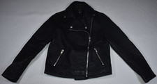 Forever 21 Women's Faux Leather Black Biker Jacket Womens Small Good Condition