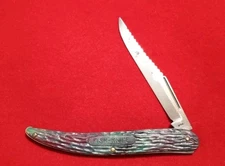Vintage FISH-KNIFE Pocket Knife USA 4 Inch Blade Schraded Camo