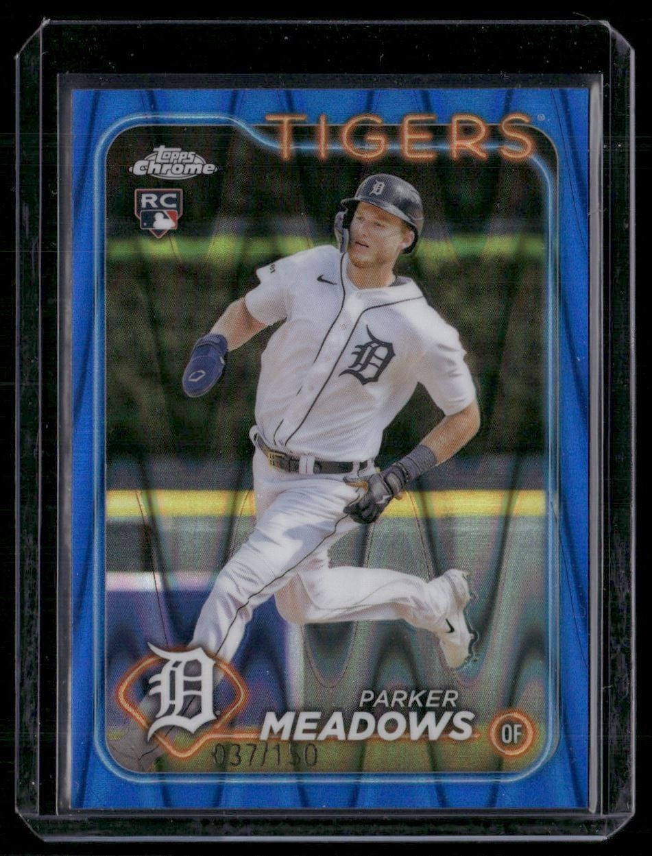 Parker Meadows 037/150 2024 Topps Chrome Blue RayWave Detroit Tigers #271