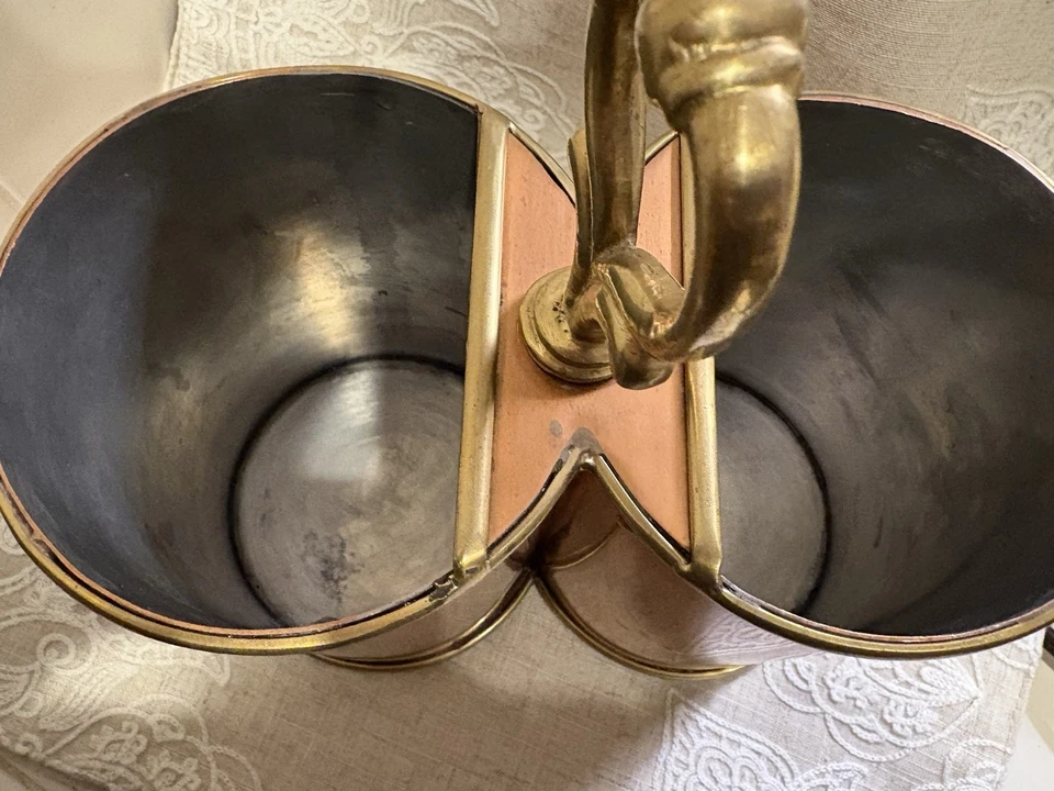 Enfriador de vino vintage de cobre y latón pátina clásica atemporal Foto 4 de 4