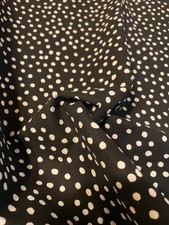 Black Polkadot Cotton Fabric - 4 Total Yards