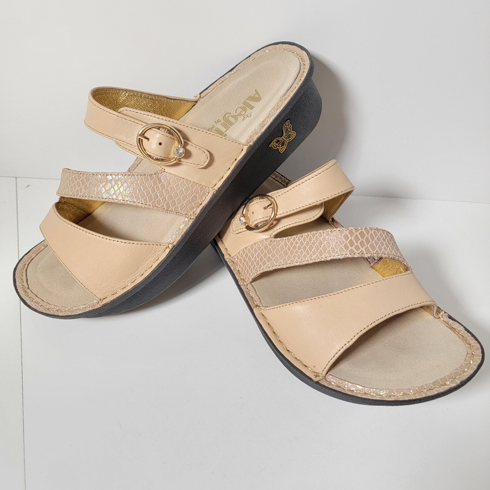 Alegria by PG Lite Women's Sz 39 US 8 Leather Comfort Sandals Excellent  Cond | eBay