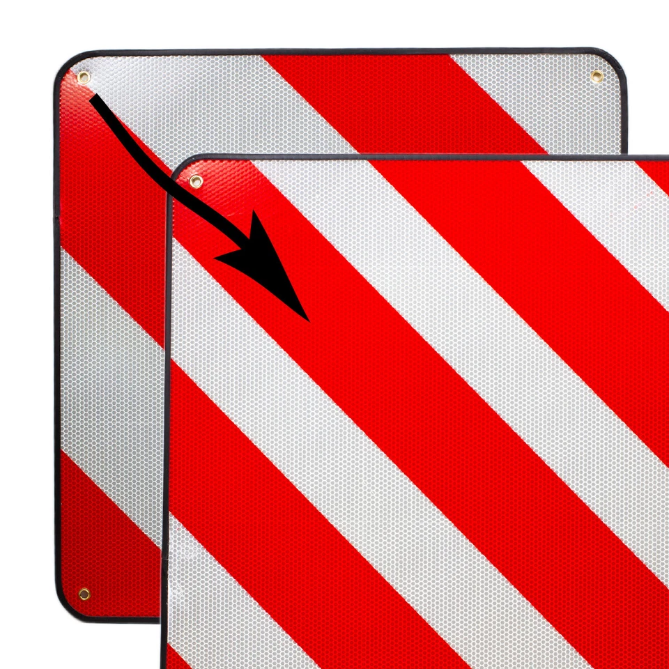 Panel de Alerta Cartel Advertencia España Y Italia 2 in1 Rojo-Blanco Alu 50x50cm - Imagen 2 de 4