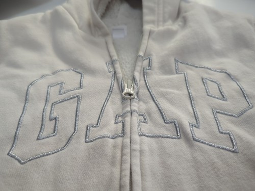 GAP Zip Hoodie Long Sleeve Kids Sweatshirt Off-White Size S (6-7) - Picture 6 of 7