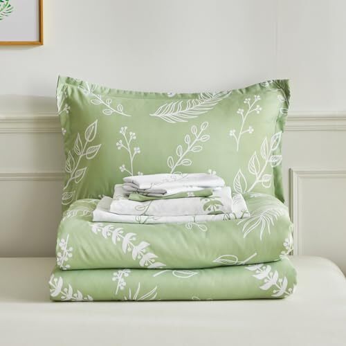 Size Comforter Set Sage Green Boho Floral Bedding Queen Cm#17 Sage Green - Picture 6 of 8