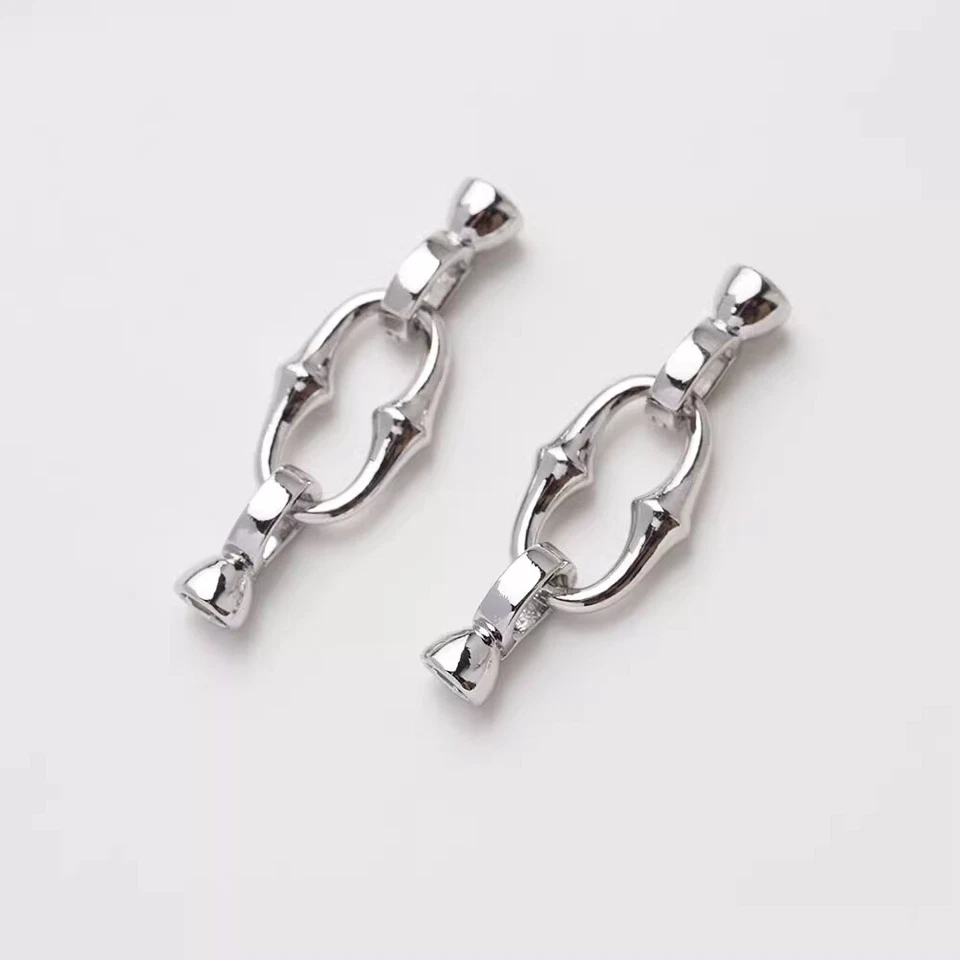 2pcs Oval Connector Toggle Clasp,Easy Close Clasp Connector for Bracelet/Necklac - Image 3 of 3