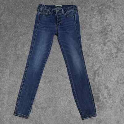 Free People Jeans Women's Size 24 Denim Blue Skinny Flat Front Casual