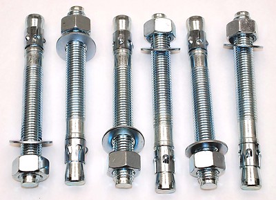 6) Betonkeilankerschrauben 1 X 9 Inkl. Muttern & Unterlegscheiben
