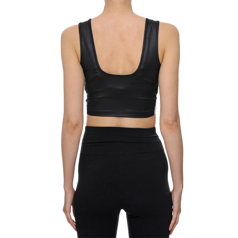 PUMA | Womens Black Tight Fit T7 Cropped Gym Top Sleeveless Sports Vest | XS