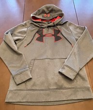 Men's Under Armour Storm Hoodie ColdGear Loose Gray Athletic Fleece Sz Medium