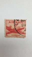 USA 6 Cent Red Air Mail Stamp (1940's) Lovely Condition Collector's Stamp.
