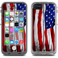 Skin Decal for Lifeproof iPhone 5C Fre Case / American Flag on Wood