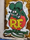 VINTAGE RAT FINK PORCELAIN SIGN OLD ED ROTH HOT ROD KUSTOM KULTURE DRAG RACE CAR