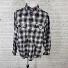 Field Stream Mens 1871 Shirt XXL Long Sleeve Blue Plaid Light Flannel Cotton