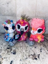3x Zuru CoCo Surprise Plush Neon Yellow Pink Fliss Flamingo Juno ￼Llama Unicorn