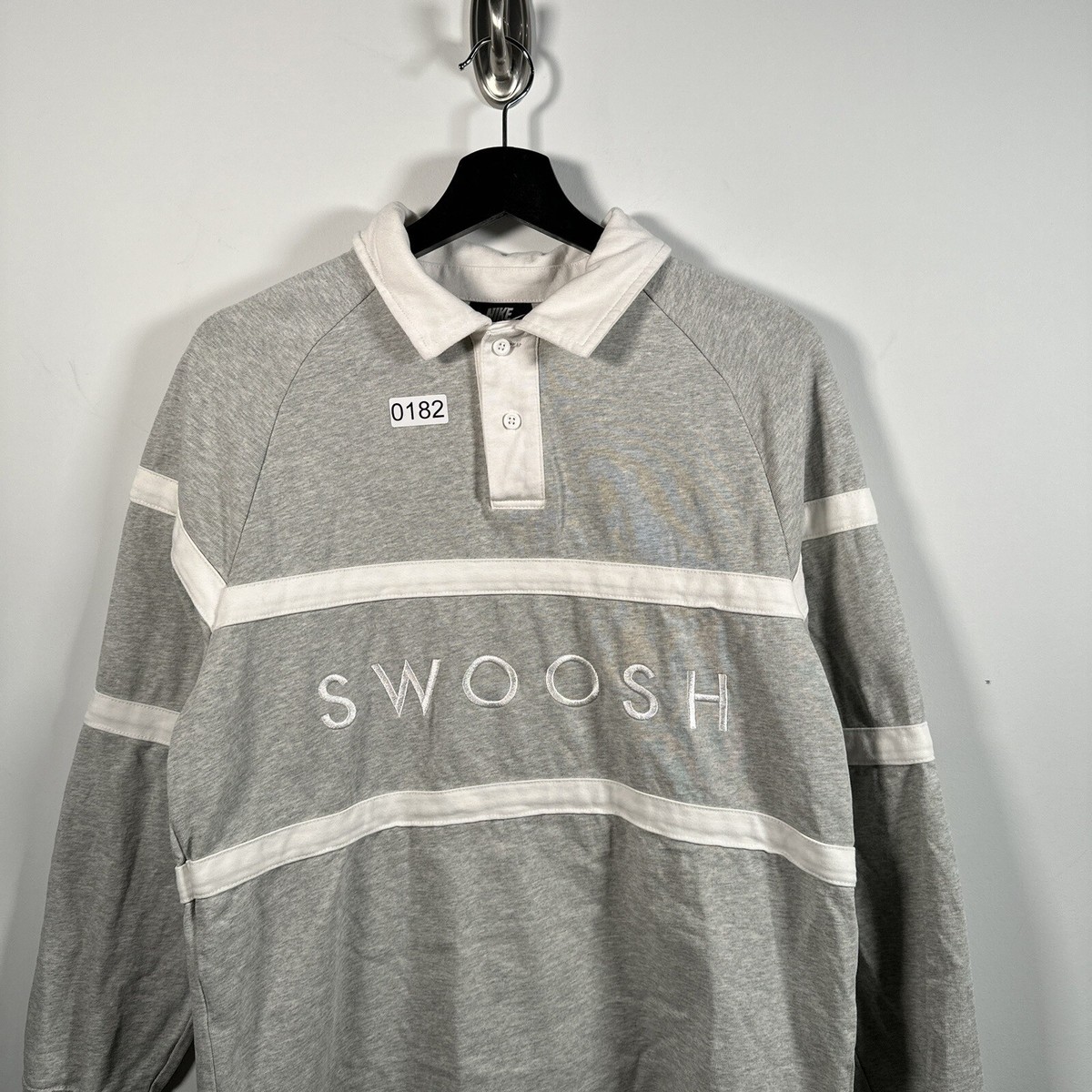 Nike Men's Rugby Sportswear Swoosh Long Sleeve Shirt Gray