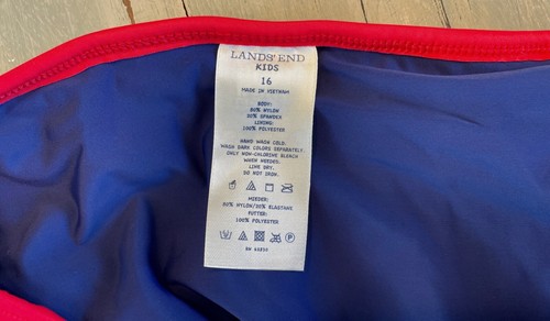 LANDS END GIRLS Floral Print Pleated Inverted Pleat Swim Sport Mini Skirt 16 Yrs - Picture 4 of 4