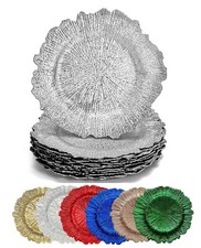 Luxury Plastic  Charger Plates Round 13inch For Weddings Birthday Party Events