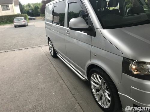Side Bars - CURVED To Fit Volkswagen Transporter T5 SWB 10 - 15 Stainless Steel - Picture 7 of 8