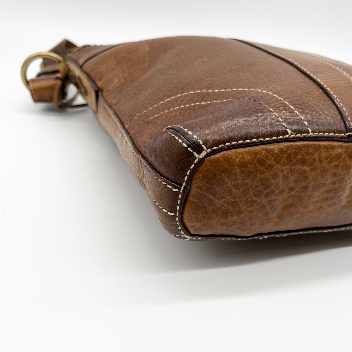 バッグ Old Coach Brown Leather Shoulder Bag Extremely Rare Made In USA Old Coach 9953 Shoulder Bag Brown