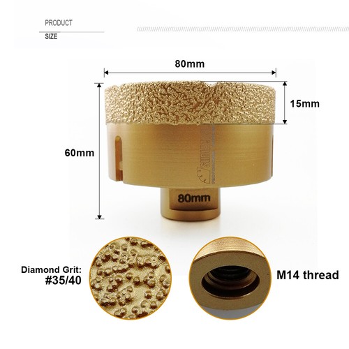 Diamond Core Bit Hole Saw Drill Ceramic Tile Marble Granite M14 20 -125mm - Picture 30 of 36