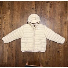 Nike Kids' Hooded Puffer Jacket Beige Lightweight Size XL Casual Fall
