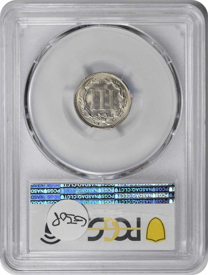 1869 Three Cent Nickel MS65 PCGS - Image 2 of 4