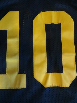 Nike 2000 FedEx Orange Bowl #10 Tom Brady Michigan Blue Jersey